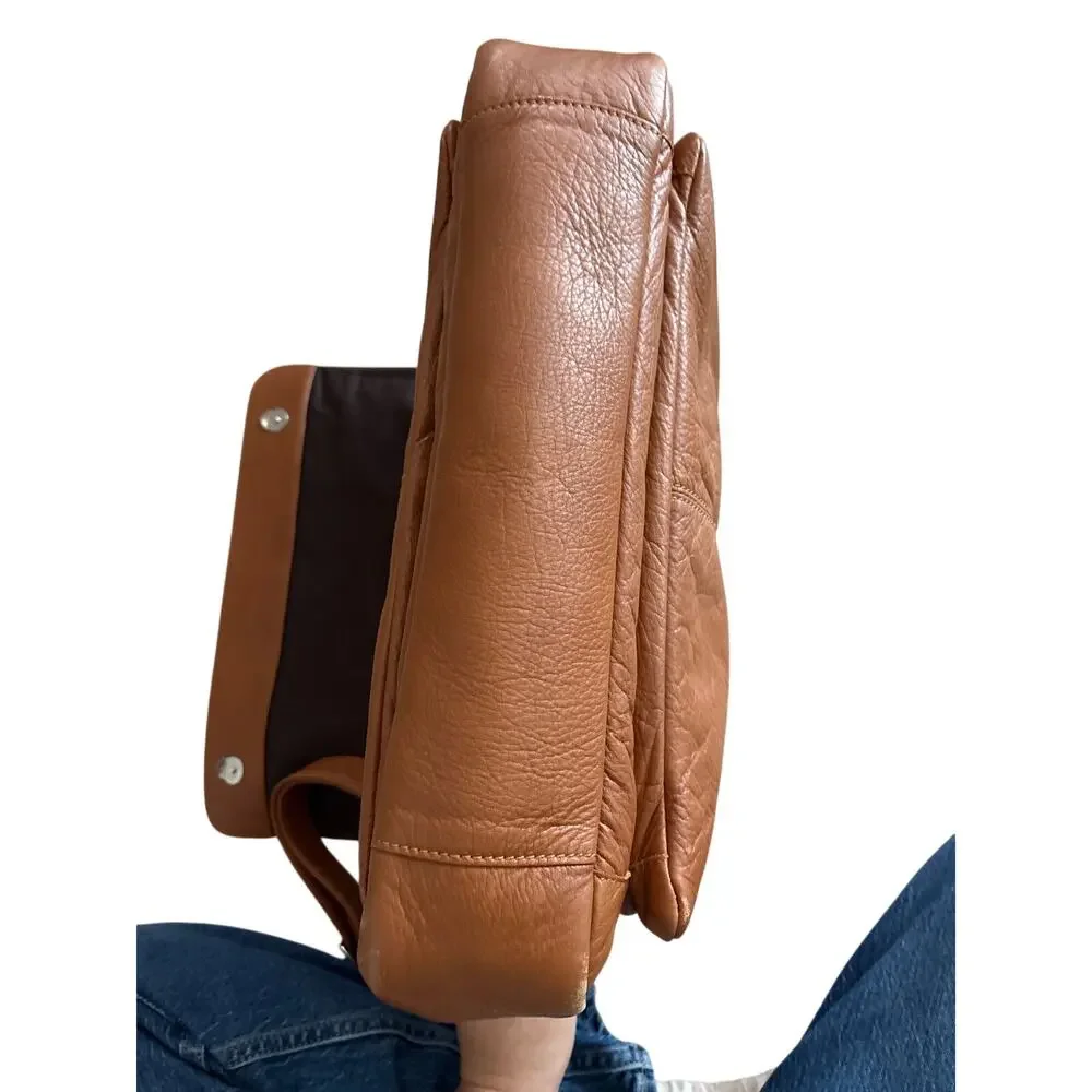 Vintage Danilos Fine Leather Briefcase Messenger Cognac